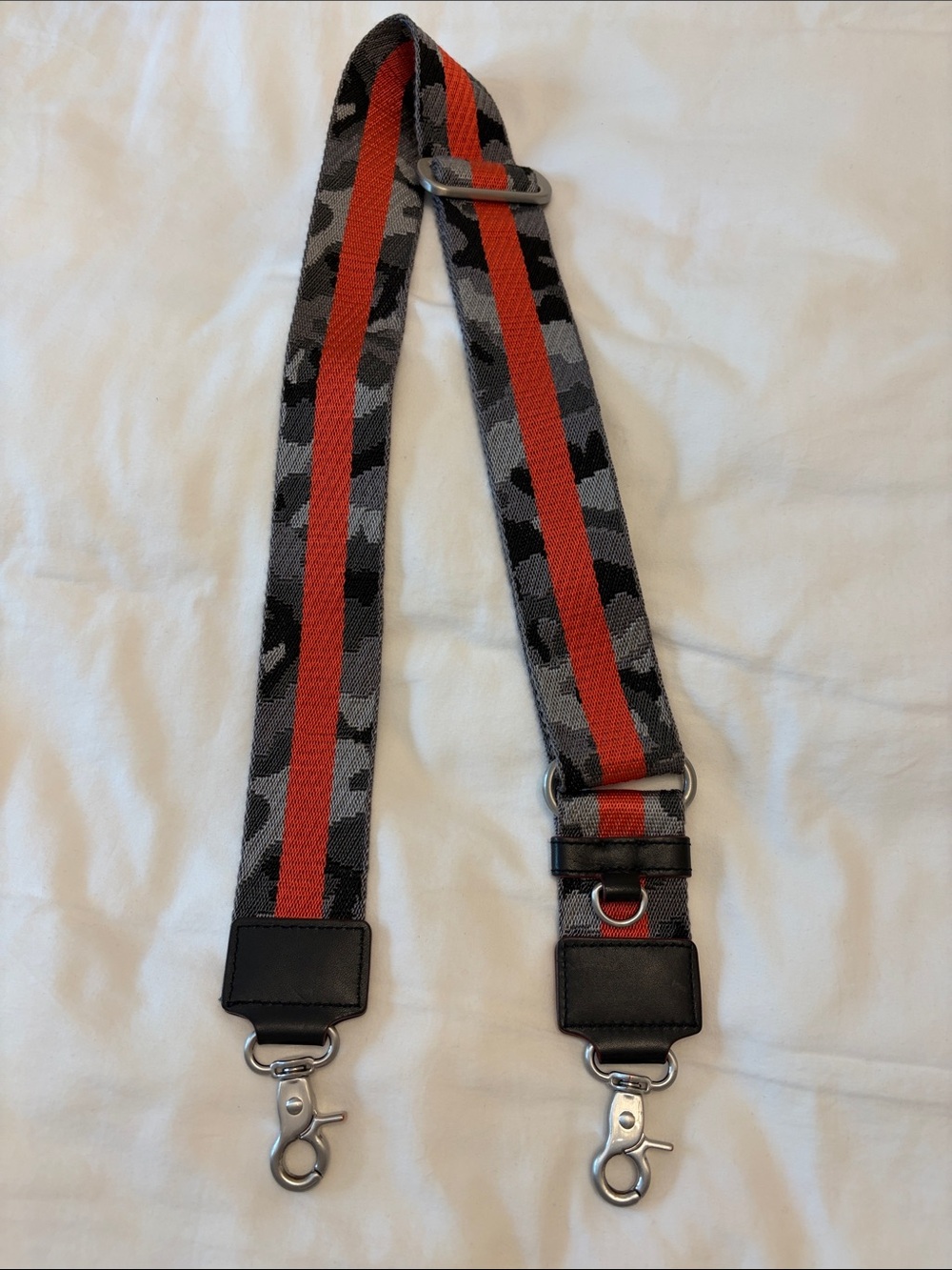 MZ Wallace Gray Camo Strap with Orange Center Stripe